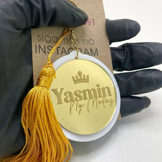 Chaveiro Personalizado nome ou logo gravado acrílico espelhado em Oferta na Shopee