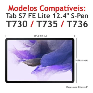 Película Vidro Para Tablet Samsung Galaxy Tab S7 Fe Lite 12.4 T730 T735 T736