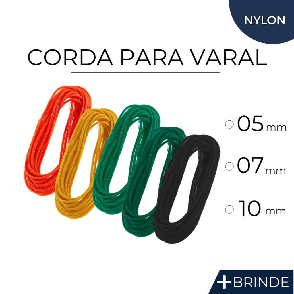 Kit Corda de Varal Nylon Resistente Teto Quintal Colorida | Shopee Brasil