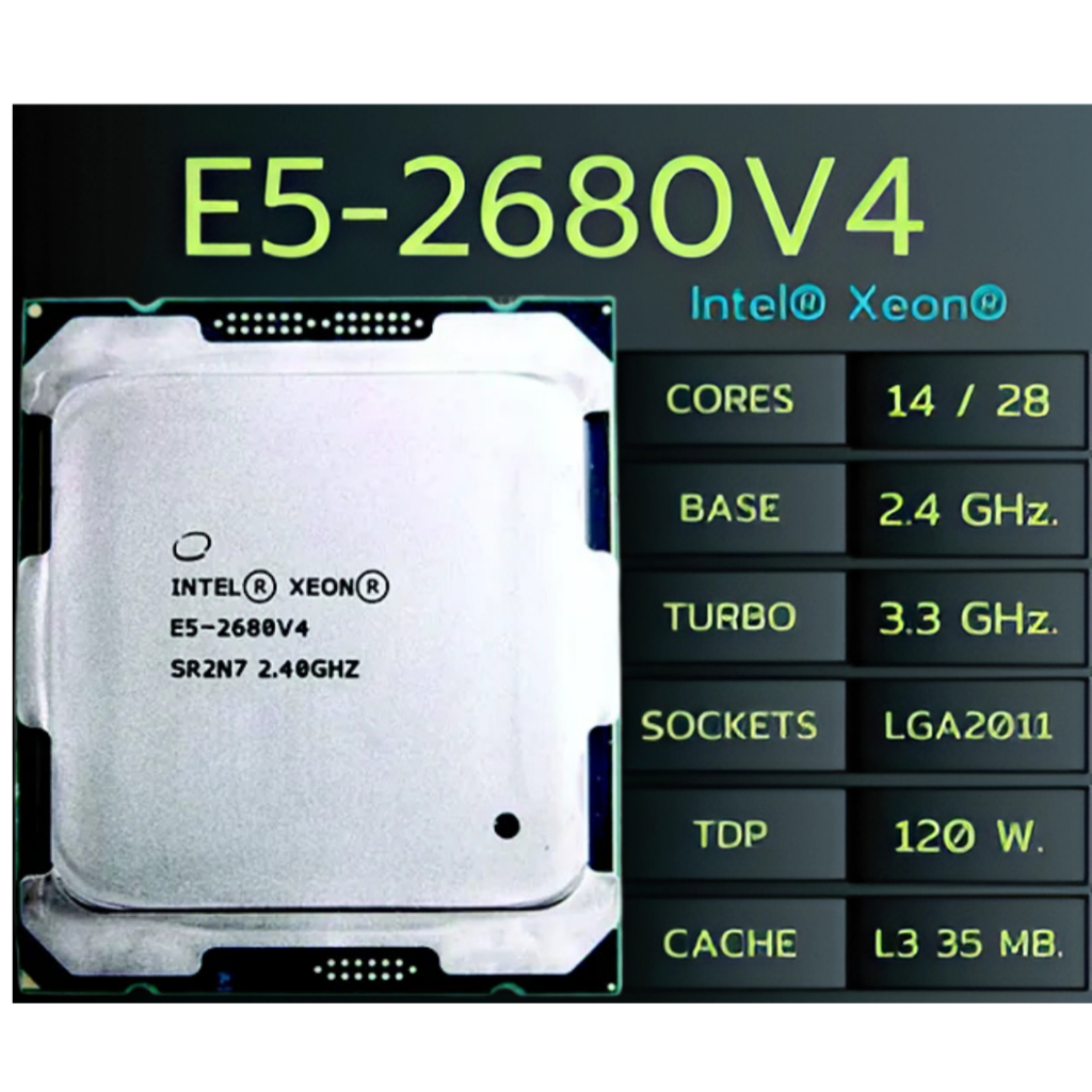 Processador Intel Xeon E5-2680 V4 de 14 núcleos e 3.3GHz de frequência ...