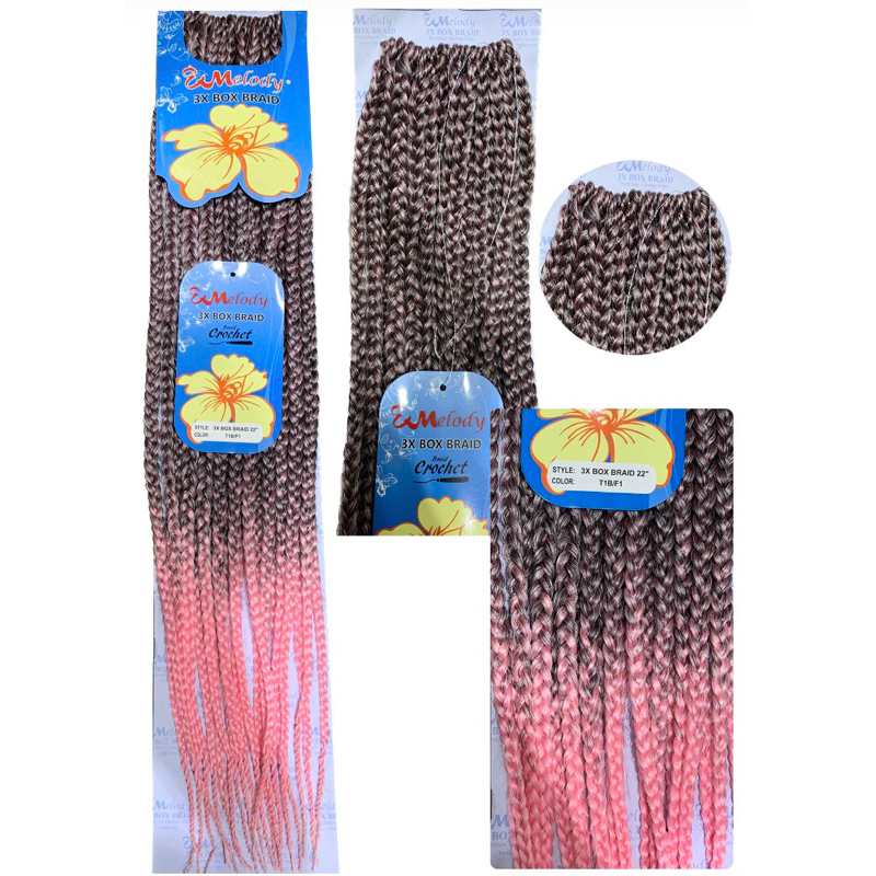 Trança Pronta método: Crochet Braid - 80gramas > 50cm / COR: Rosa ...