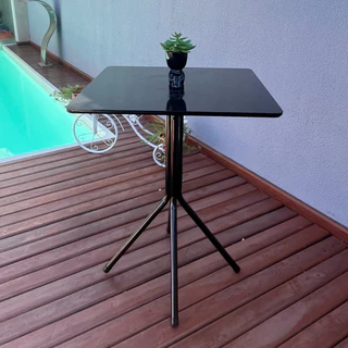 Mesa Bistrô Quadrada Baixa/Alta Para Area Varanda Jardim Gourmet Casa Promoção