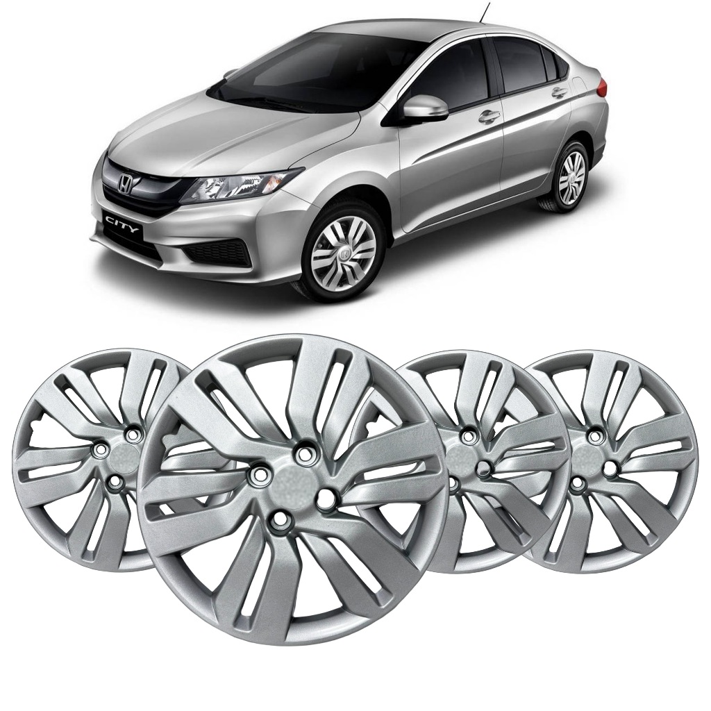4 Calota Roda Honda Fit/City 2015 Até 2018 Prata Aro 15