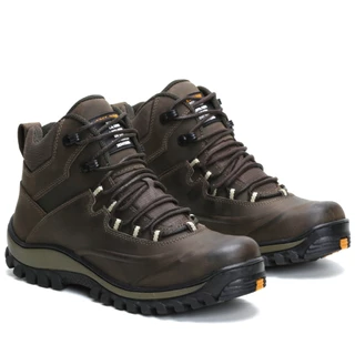 Bota para engenheiro confortavel masculino segurança de couro com palmilha gel