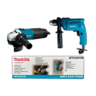 Esmerilhadeira Angular Makita 600W M0901B  + Furadeira de Impacto 550W M0801B para Metal Concreto em Oferta na Shopee