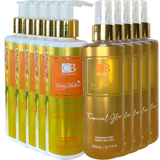 5 KIT TROPICAL GLOW CBB COSMÉTICOS HIDRATANTE CORPORAL E BODY SPLASH