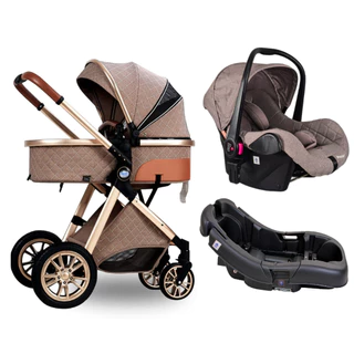 CARRINHO DE BEBE 6 EM 1 MODELO EUROPEU MOISES REVERSIVEL BEBE CONFORTO E BASE FECHAMENTO COM 1 MAO