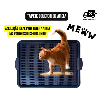 Tapete Coletor de Areia para Gatos Lavável Retenção de Grãos Anti Sujeira