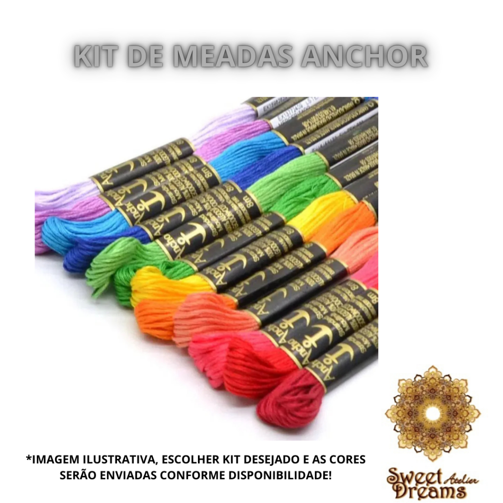 Meada Anchor Mouline 100% Algodão Egípcio kit de Cores | Shopee Brasil