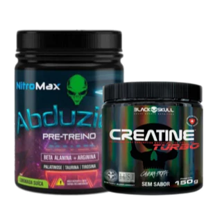 Pre Treino Abduzido 300g - Nitromax + Creatina Turbo 150g - Black Skull