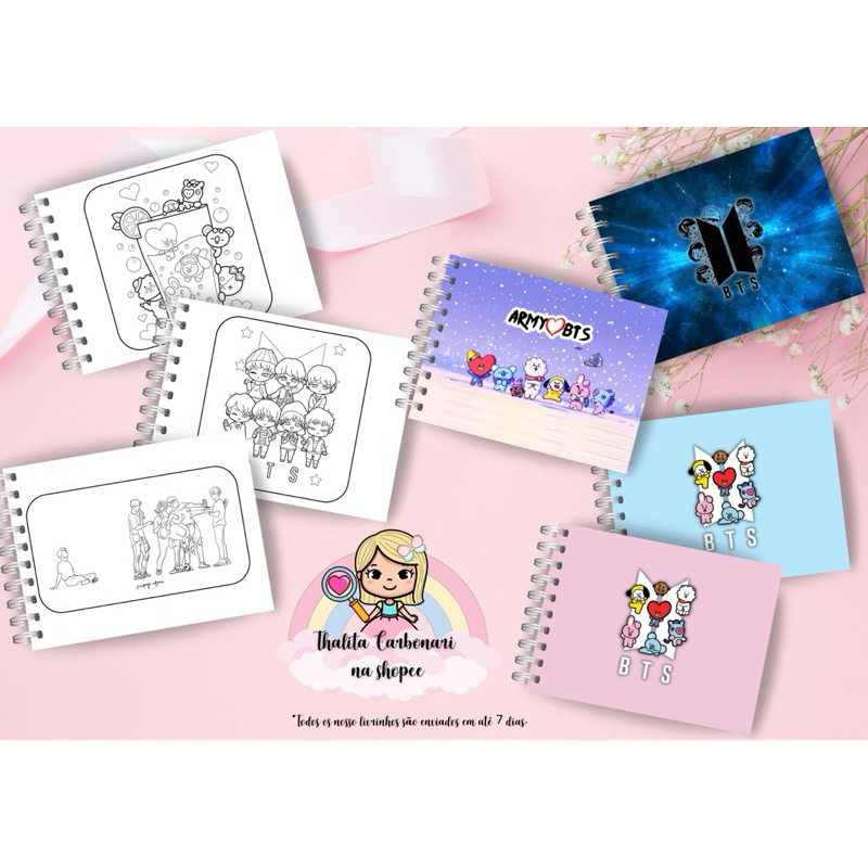 Bts/Army 100 folhas para colorir ou pintar de canetas touch estilo ...