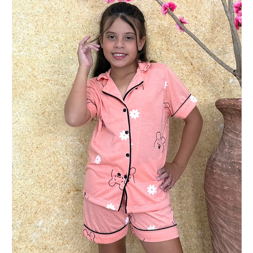 Pijama Infantil Blogueirinha Americano Curto Verão Criança Kids Lançamento em Oferta na Shopee