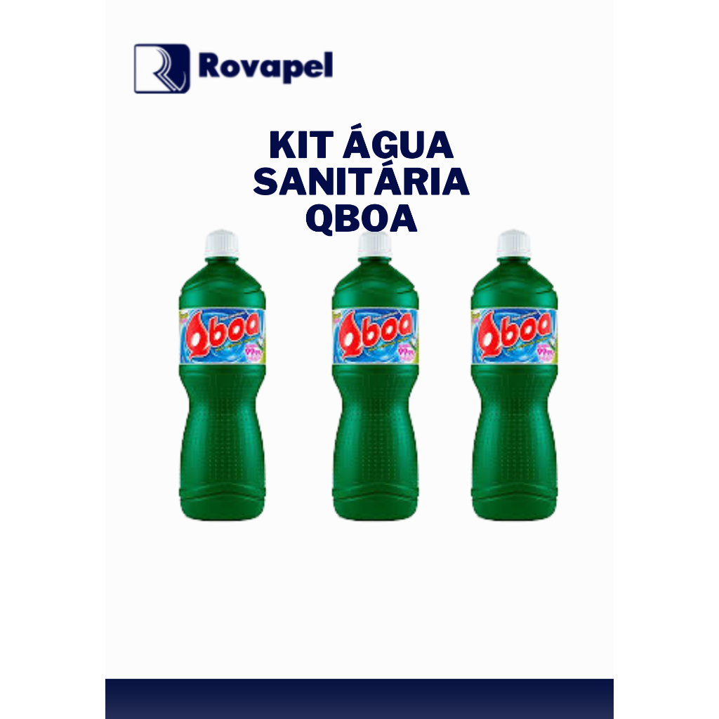 Kit Água Sanitária Qboa 1 Litro | Promoção | Shopee Brasil