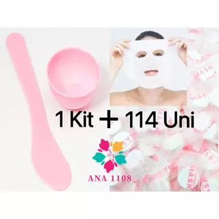 KIT 114unidades Máscara Facial de Compressão Descartável DIY/Máscara de Algodão em Oferta na Shopee