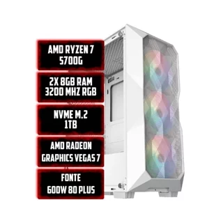 CPU Gamer AMD Ryzen 7 5700G, B550M, 16GB DDR4 RGB, SSD M.2 1TB, Radeon Graphics Vegas 7