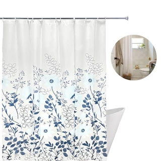Cortina Box Estampada Em PVC Para Banheiro Anti Mofo Lavável Grossa Com Ganchos em Oferta na Shopee