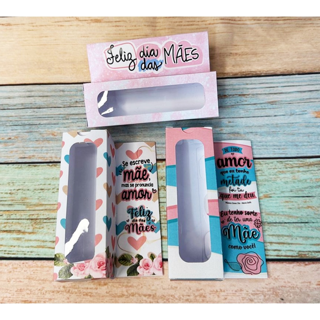 10 Caixas Cartão Embalagem Presente Lembrança Dia das Mães em Oferta na Shopee