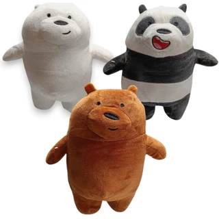 Pelúcia Ursos Sem Curso We Bare Bears Panda Pardo E Polar Desenho Cartoon