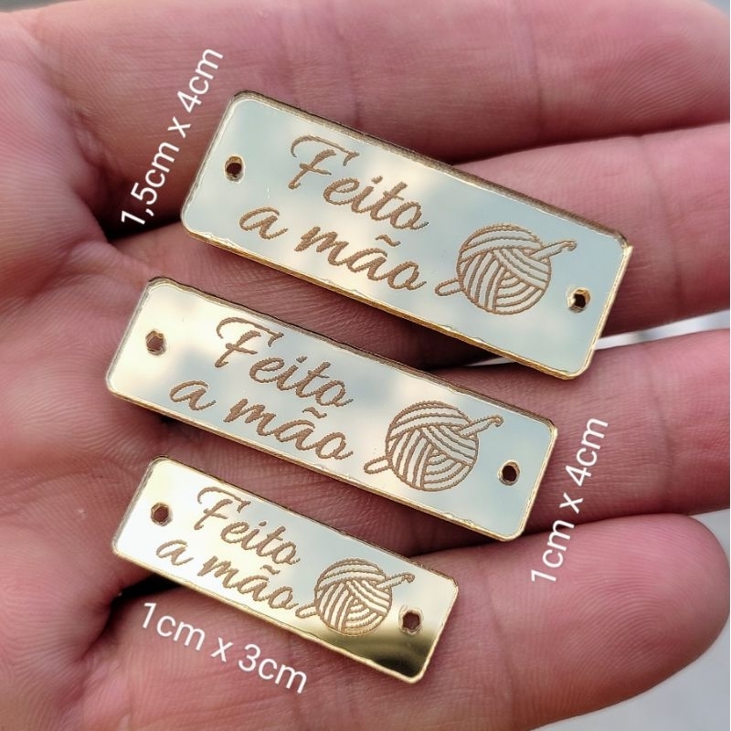 KIT 50 Etiquetas Acrílico Com Escrita: FEITO A MÃO - Papelaria ...