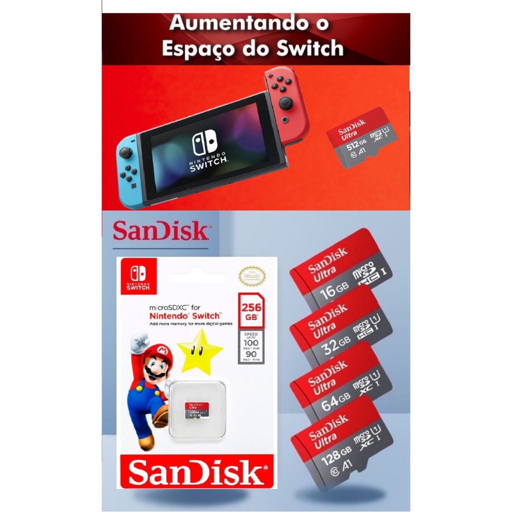 Cartão De Memória para Nintendo Switch Micro 128GB 256GB 512GB 1TB 2TB ...
