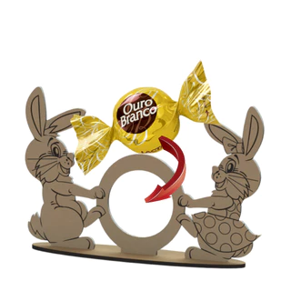 10 Lembrancinhas Páscoa Porta Bombom coelho Mdf 3mm Cru em Oferta na Shopee