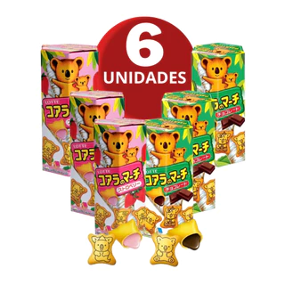 Pack 6 Caixas Biscoito Chocolate Japonês Koala Coala Importado Chocolate Morango Natal Natalino