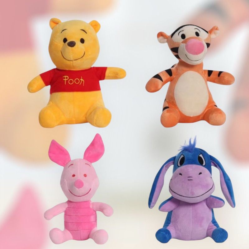 Pelúcia 25Cm Ursinho Pooh E Turma Amigos Winnie Tigre Leitão Porco