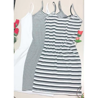 Kit 2 vestido feminino curto listrado midi de alcinha verão 2025