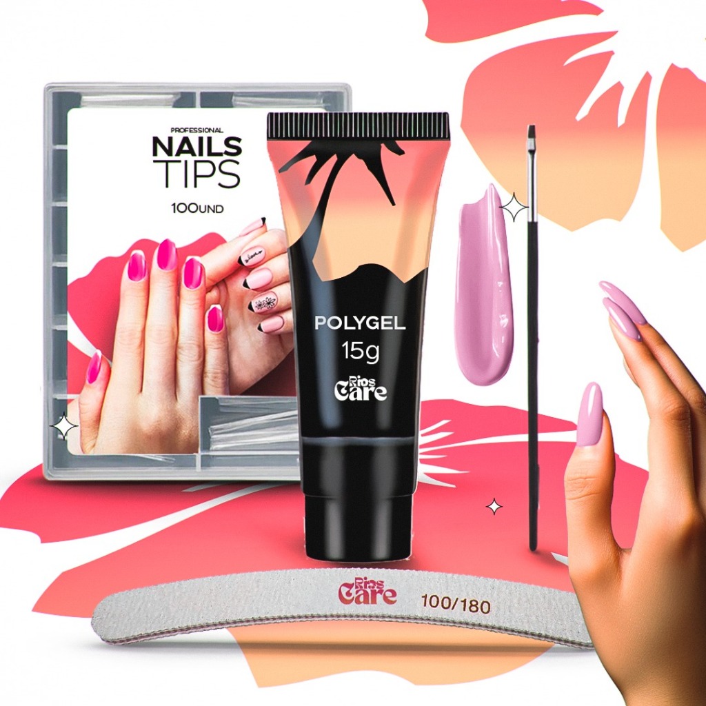 Kit Polygel Poligel Alongamento Molde F1 Pincel Unha Lixa OPI - ENVIO ...