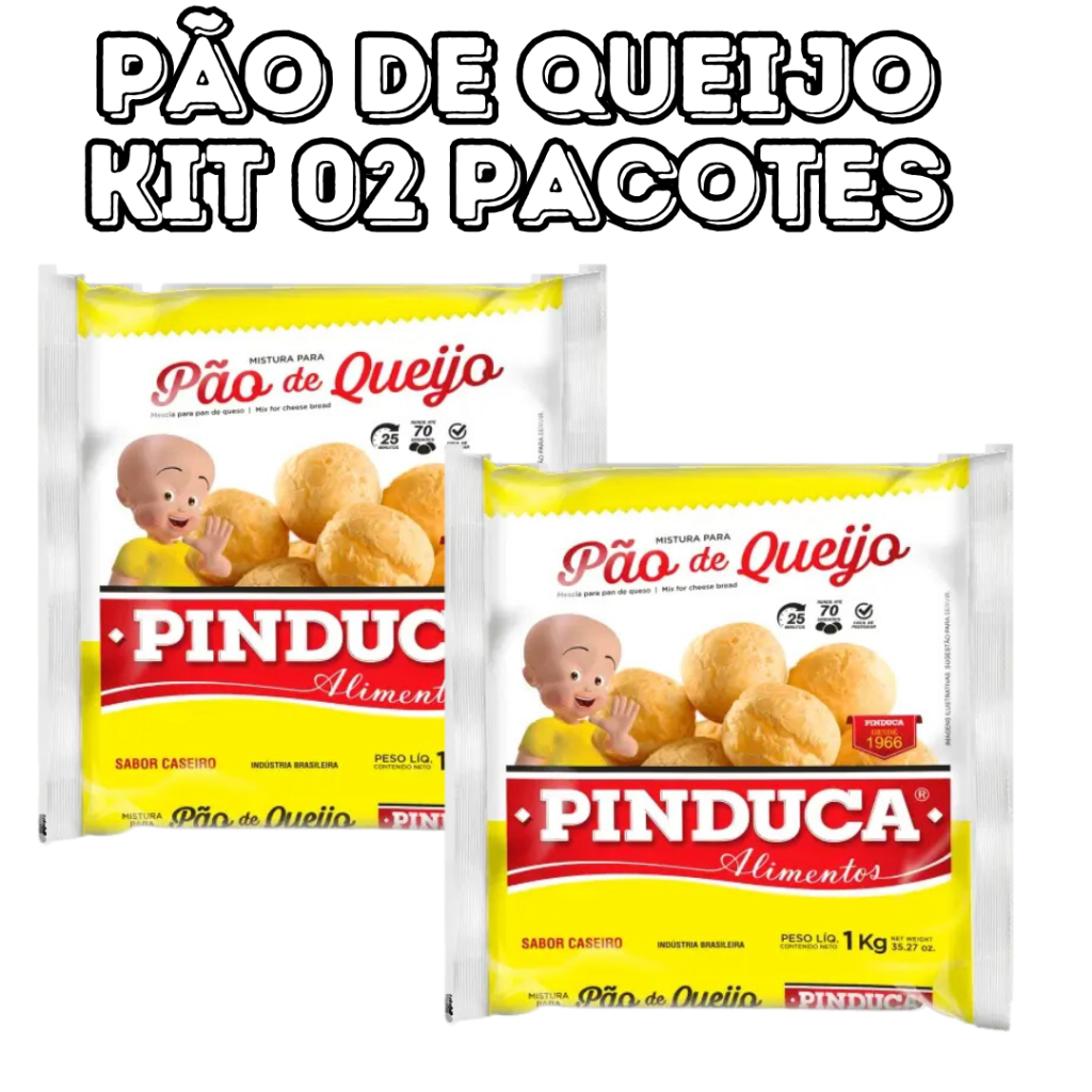 Kit 02 Unid Mistura Pão de Queijo Pinduca 02 Pacotes de 1kg 