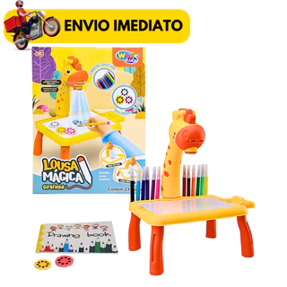Brinquedo Mesa Projetora De Desenho Infantil Girafa Lousa Mágica Digital LCD em Oferta na Shopee