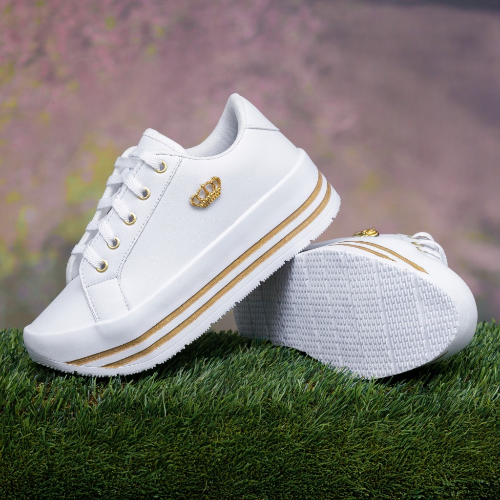 Tenis Feminino Branco Plataforma Tênis Femeneno Preto Casual