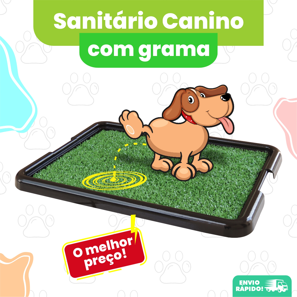 Tapete Higiênico - Sanitário Canino grande para cachorro com Grama ...