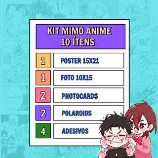 Kit Anime Diversos Papelaria 10 ITENS