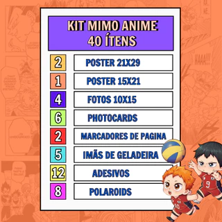 Kit Anime Diversos Papelaria 40 ITENS