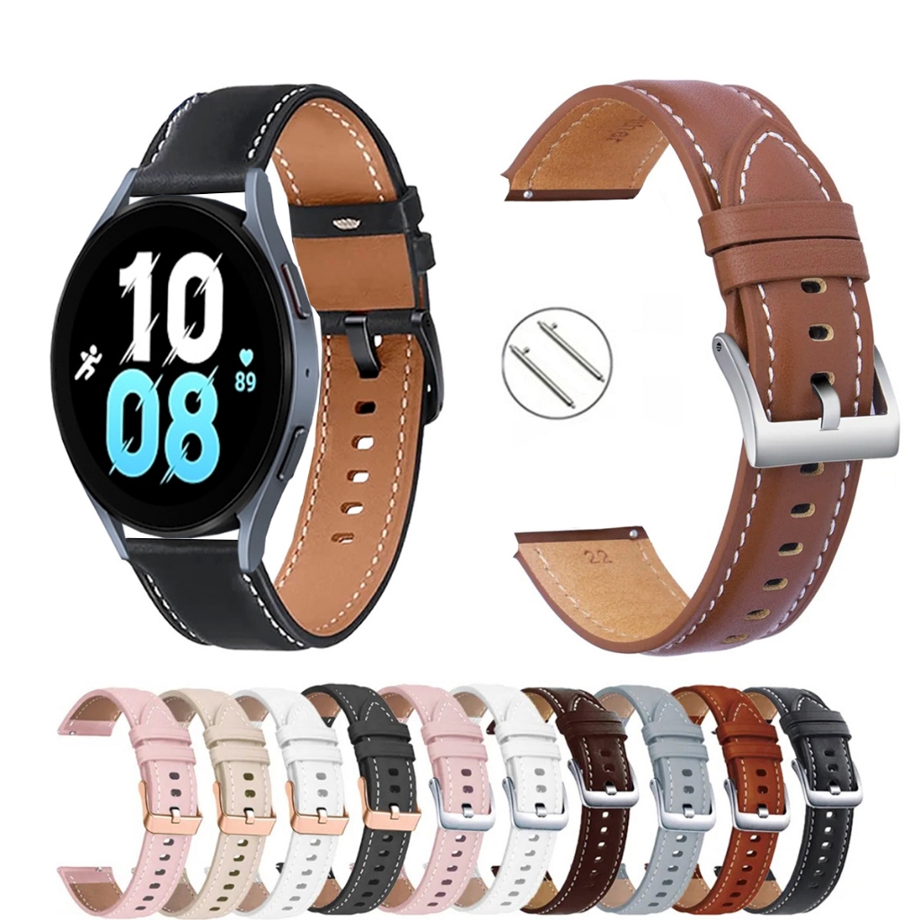 Pulseira 20mm de Couro para Smartwatch Galaxy Watch 5 40mm e 44mm de Engate Rapido
