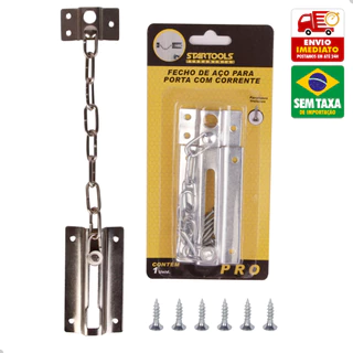 Trava Fixador Magnetico Porta Fecho de Aço com Corrente StarTools