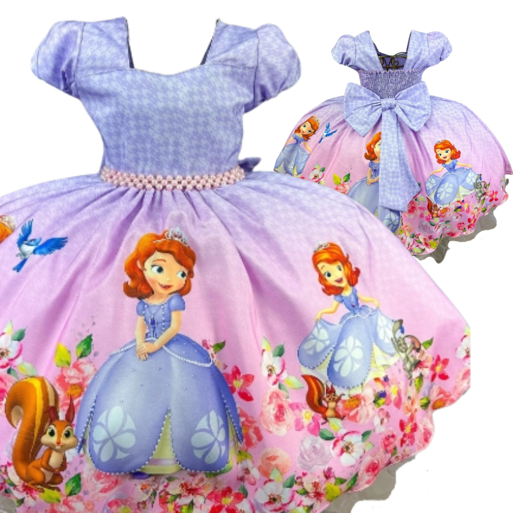 Vestido Rosa Vestido Princesa Sofia Original Disney Vestido