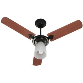 Ventilador de Teto Tron Marbella 3 Pás com Lustre 130W Preto e Verniz