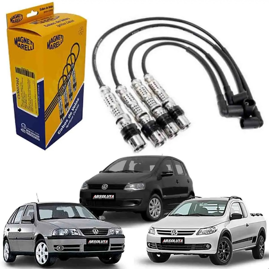 Cabos de vela Gol G2 G3 G4 G5 1.0 8v 1.6 8v 2002 até 2014 Motores Ea111