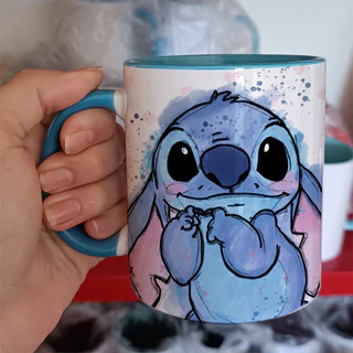 Caneca de Porcelana Personalizada Lilo e Stitch Ohana Vários modelos