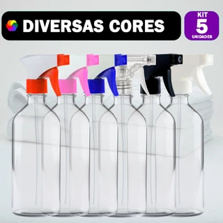 5 Borrifador 500ml com Gatilho - Pulverizador para Limpeza, Jardim e Uso Doméstico e Geral