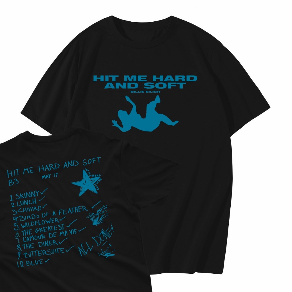 Camiseta Unissex Billie Eilish Hit Me Hard And Soft | Shopee Brasil
