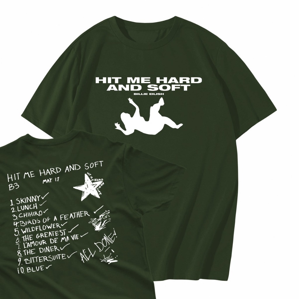 Camiseta Unissex Billie Eilish Hit Me Hard And Soft | Shopee Brasil