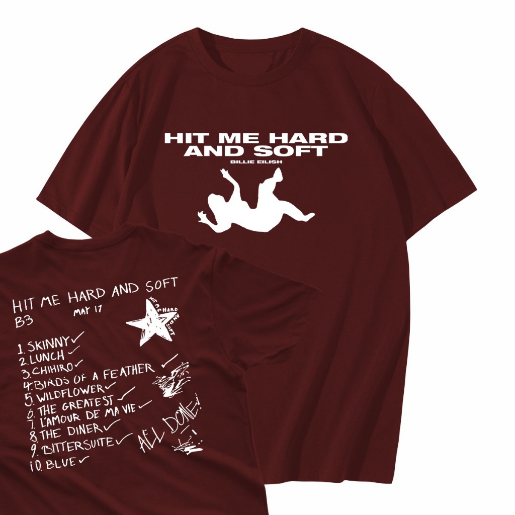 Camiseta Unissex Billie Eilish Hit Me Hard And Soft | Shopee Brasil