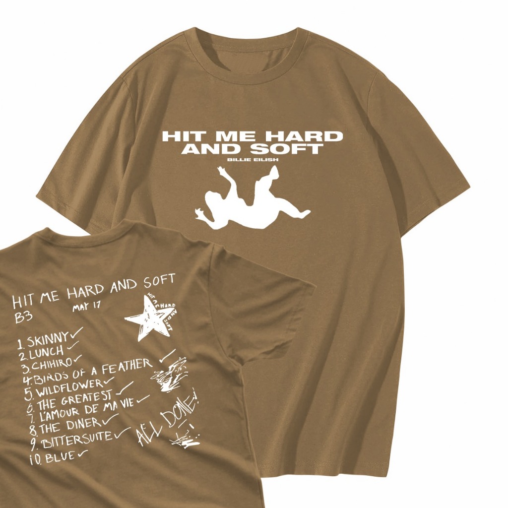 Camiseta Unissex Billie Eilish Hit Me Hard And Soft | Shopee Brasil