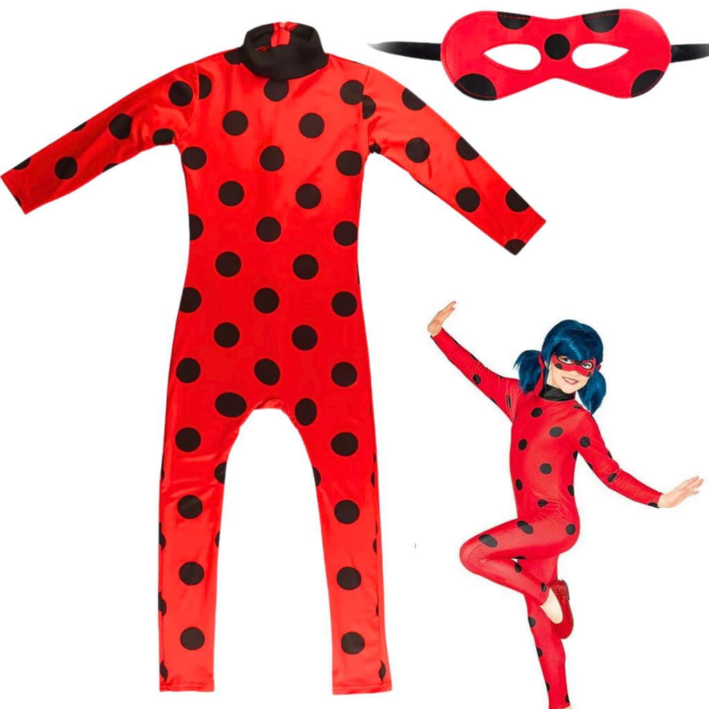 Fantasia Carnaval Festa Ladybug Infantil Longa Com Máscara | Shopee Brasil