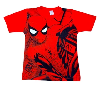 Camisa Manga CURTA Festa Casual Infantil Menino H A Vermelho