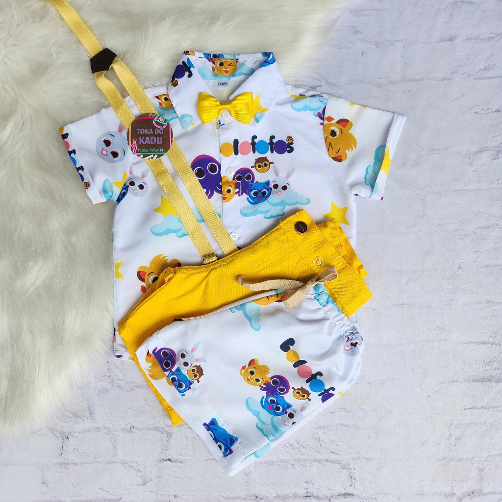 Roupa Bolofofos Menino 5 Peças Conjunto Completo Infantil Temático ...