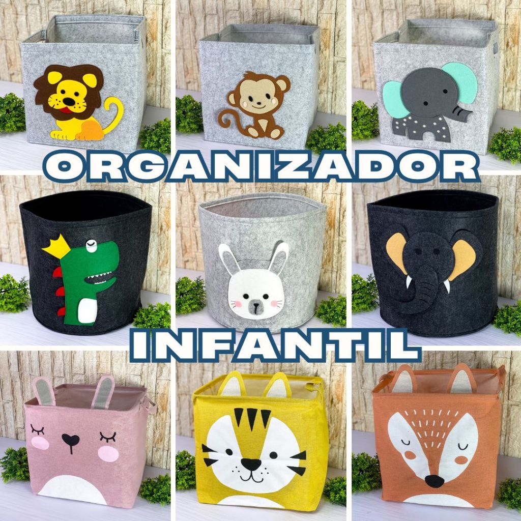 Caixa Organizadora De Brinquedos Organizador Multiuso Com Estampas ...